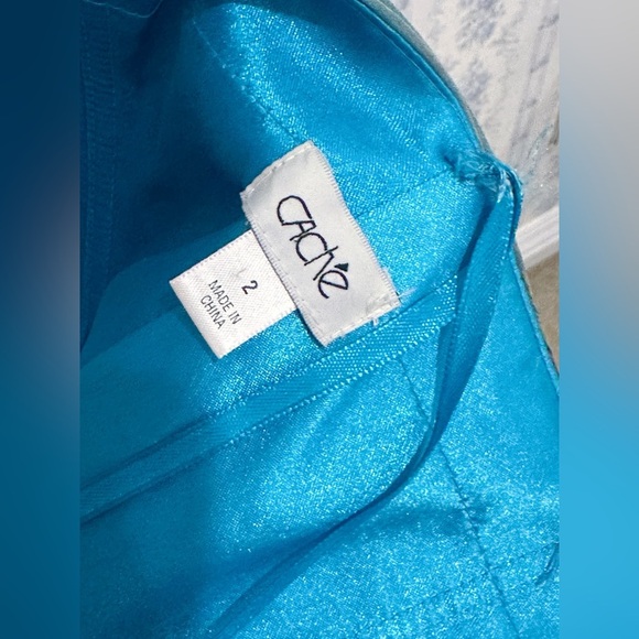 Vintage cache blue fairy abstract ruffle dress - Picture 2 of 6